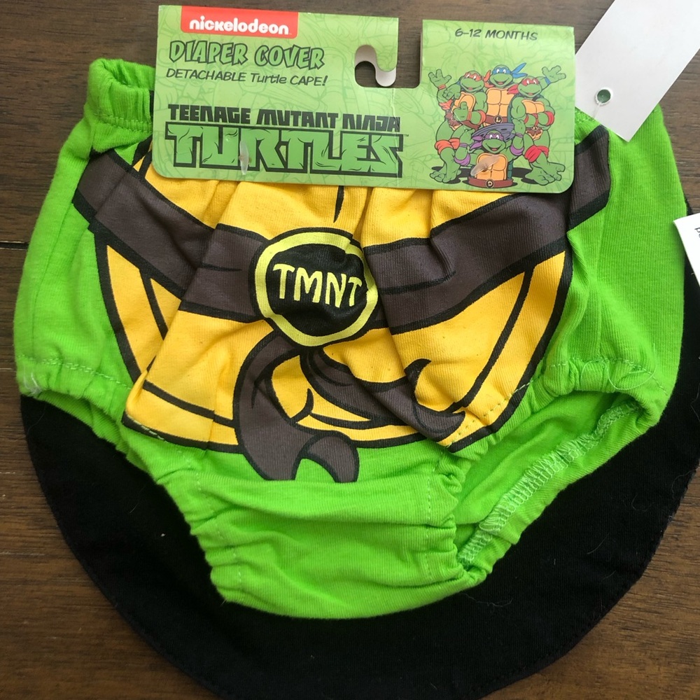 Nickelodeon Teenage Mutant Ninja Turtle Diaper Cover & Cape Size 6-12 Months NEW